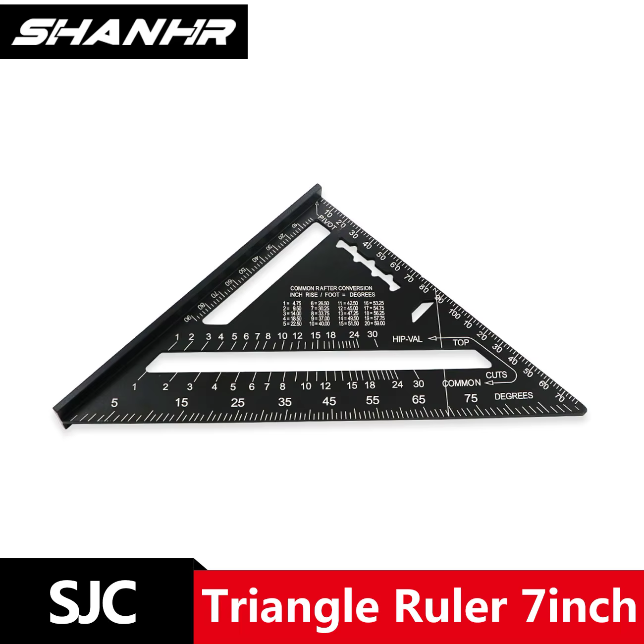 SHANHR Règle d'angle carrée à 90 degrés 7 pouces, Outil de mesure pour le travail du bois, Outil de 