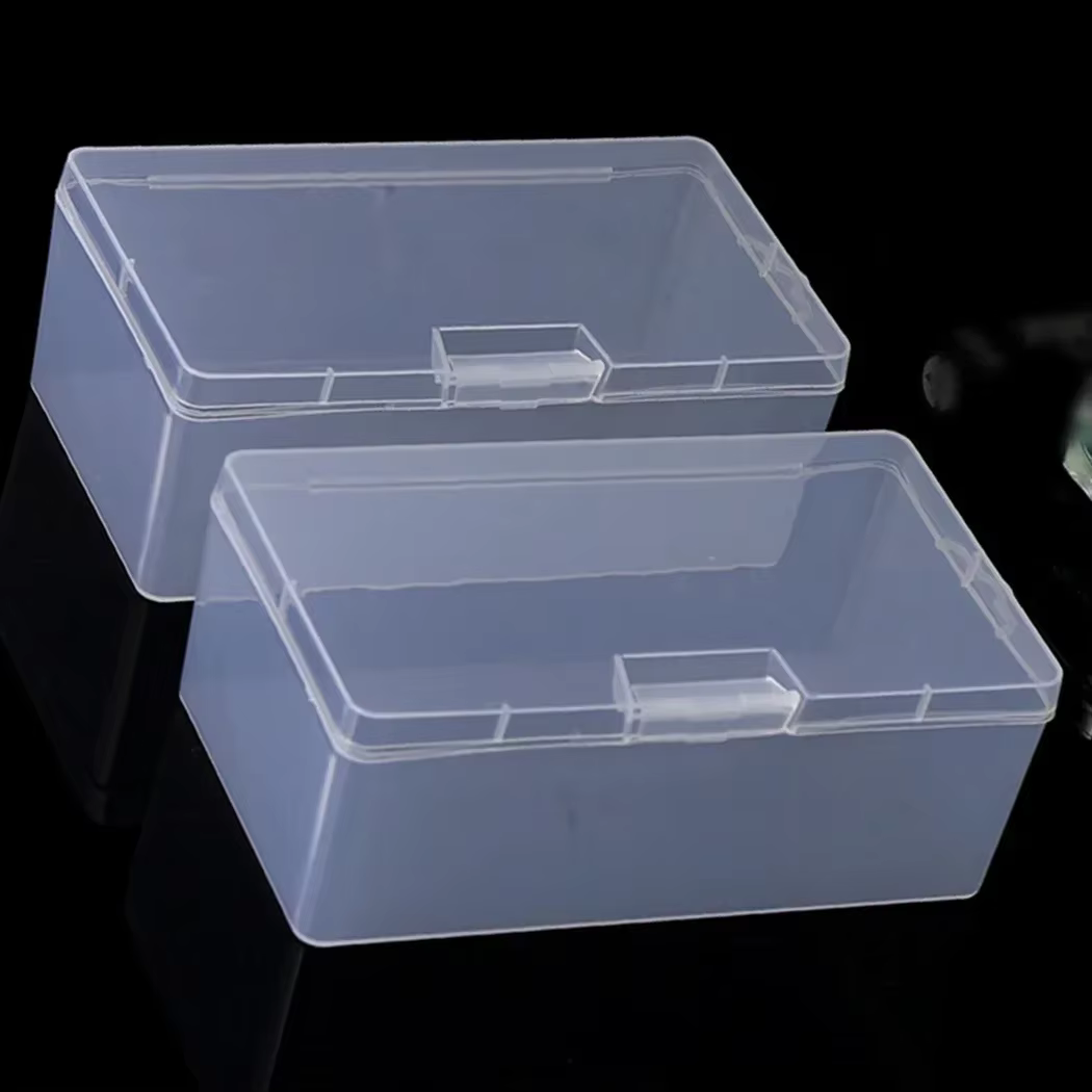 Boîte de rangement rectangulaire en plastique Transparent avec couvercle, conteneur de Collection, b
