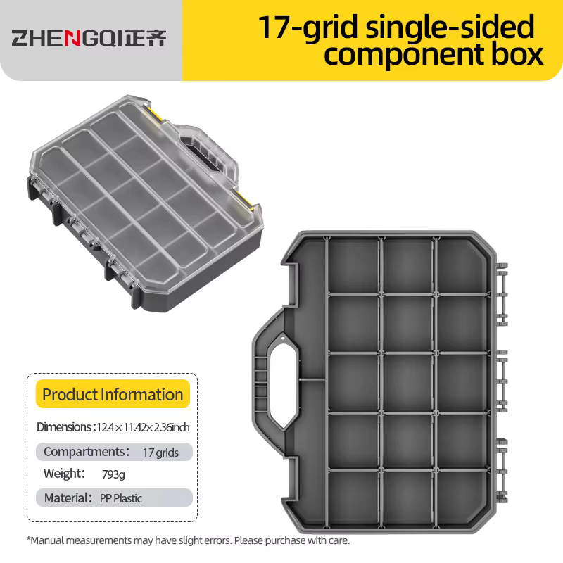 Boîte de rangement d'outils en plastique épaissi 17/23/34 compartiments, idéale pour ranger vis, per