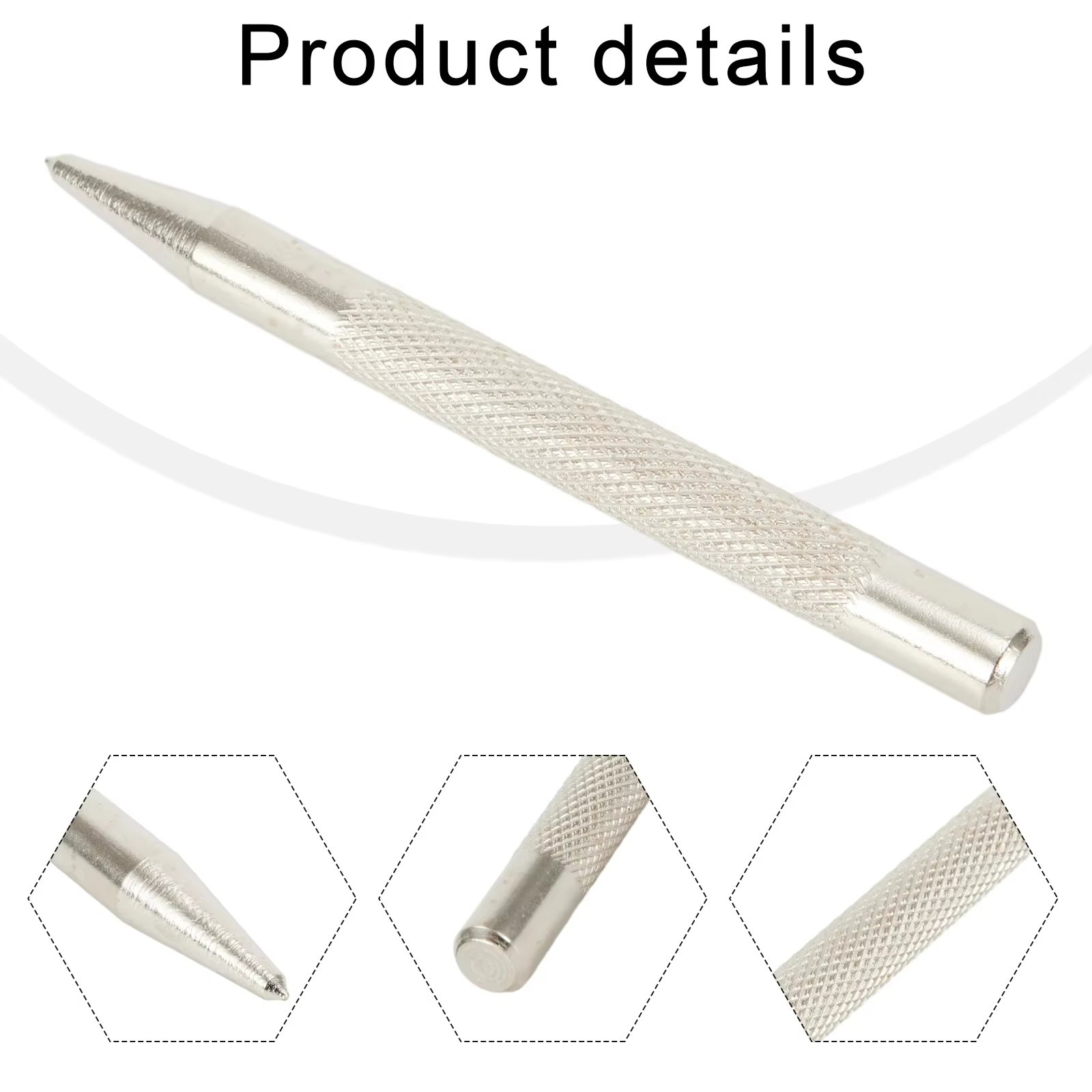 Poinçon central moleté en métal et acier au carbone trempé, centre de points pour trou étanche pour
