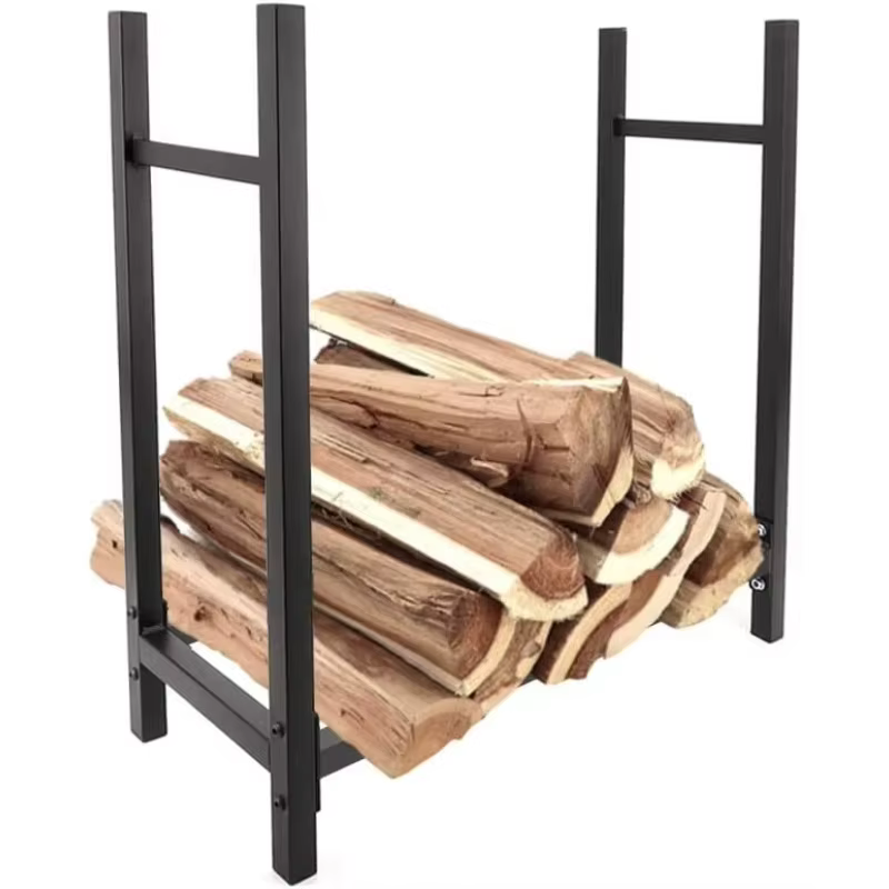 Supports de rangement pour bûches d'extérieur, supports métalliques pour bûches, finition thermolaqu