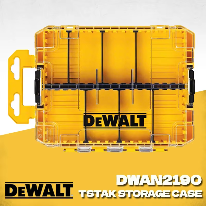 DEWALT DWAN2190 boîtier robuste boîte à outils moyenne 8 compartiments couvercle Transparent organis