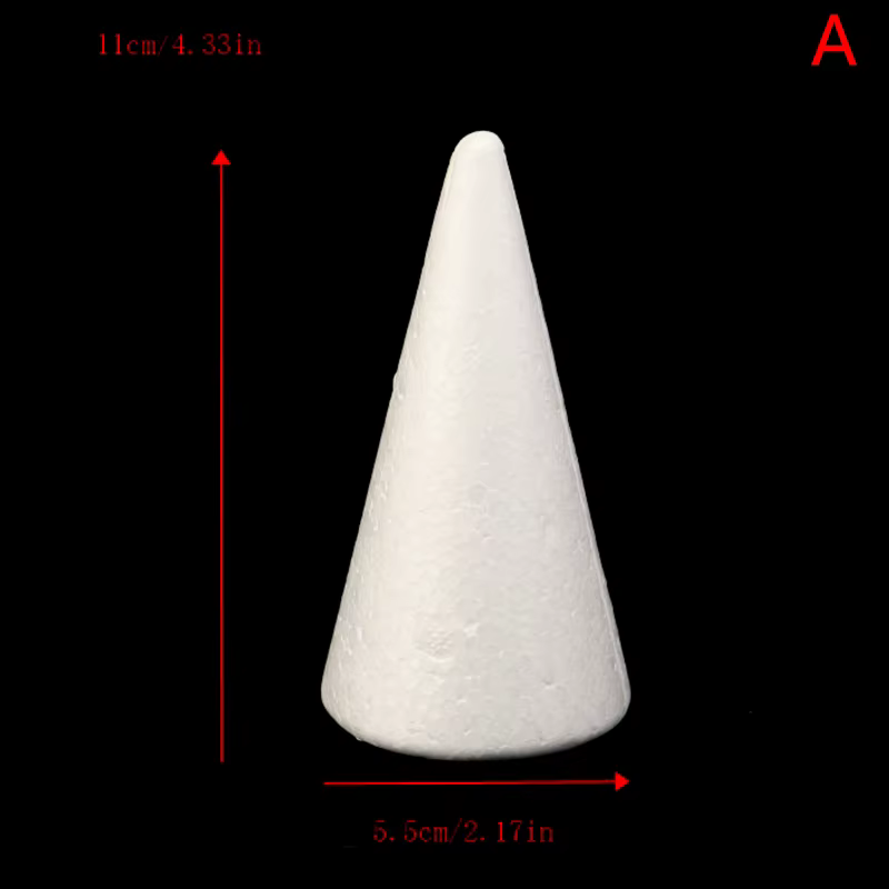 Cône plat en mousse de polystyrène, pour artisanat fait à la main, accessoire de bricolage, fête, cé