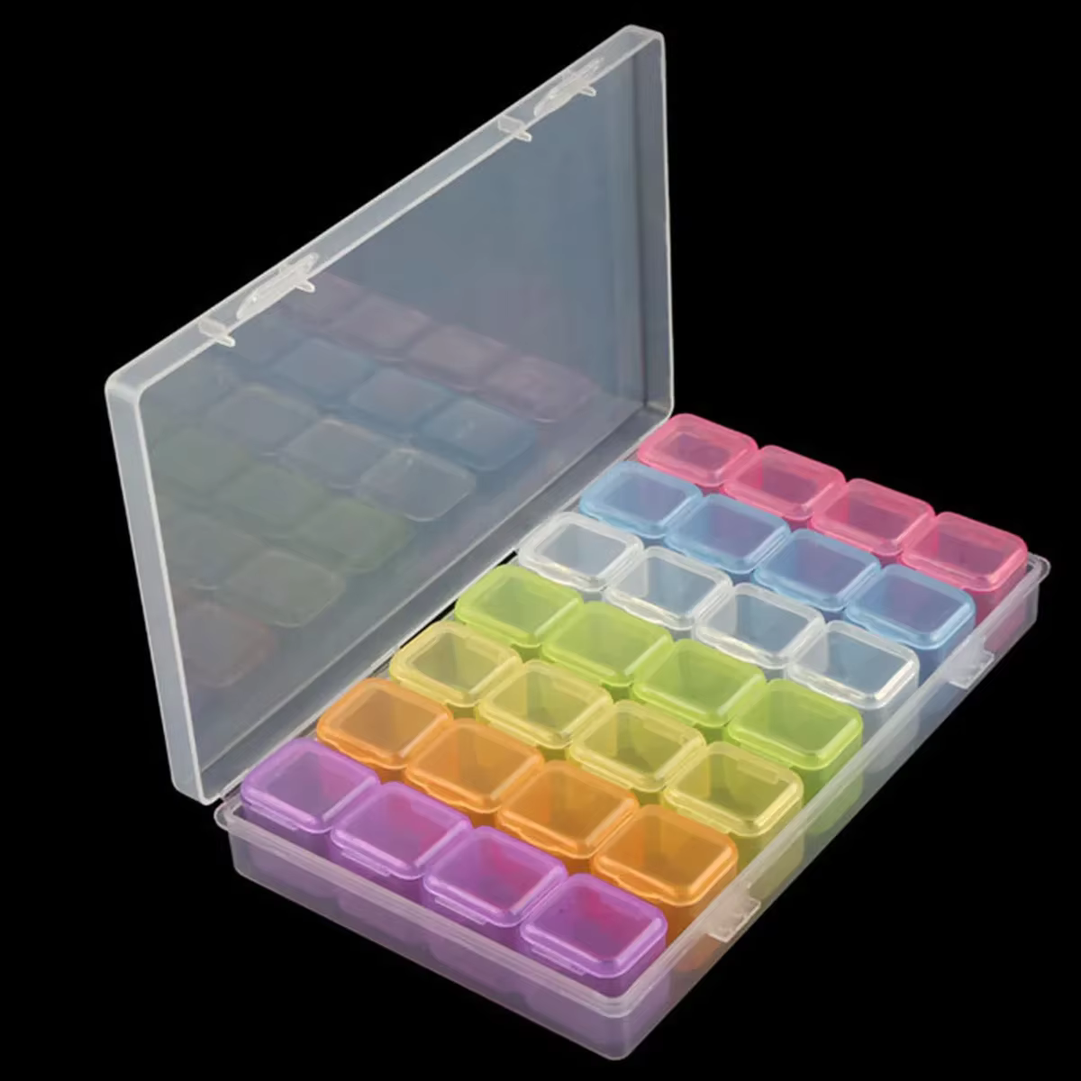 Boîte de rangement en plastique à 28/32/48/56/64 fentes, boîte de rangement pour peinture diamant à 