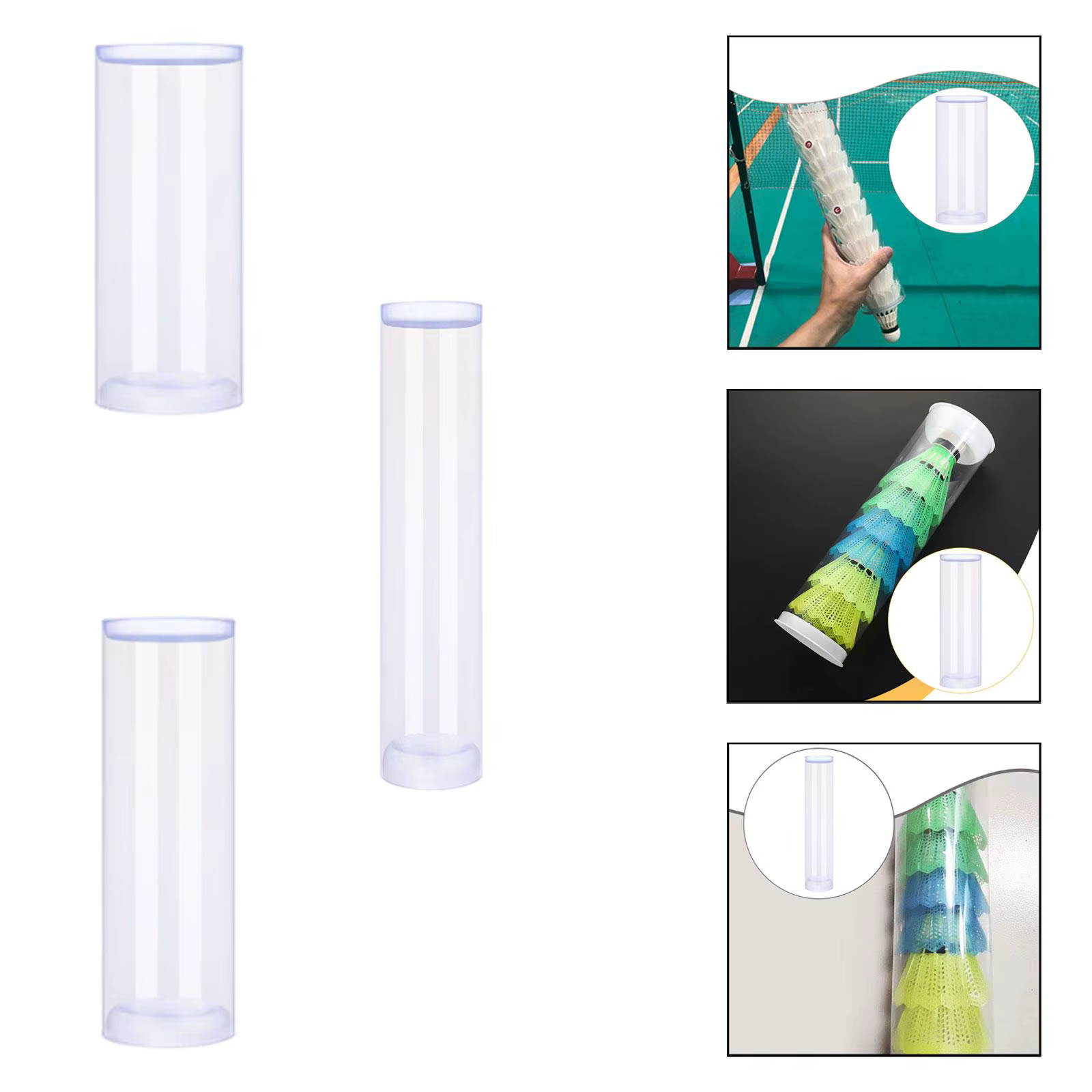 Tube de rangement pour volants de badminton, équipement portable et durable, organisateur compact et