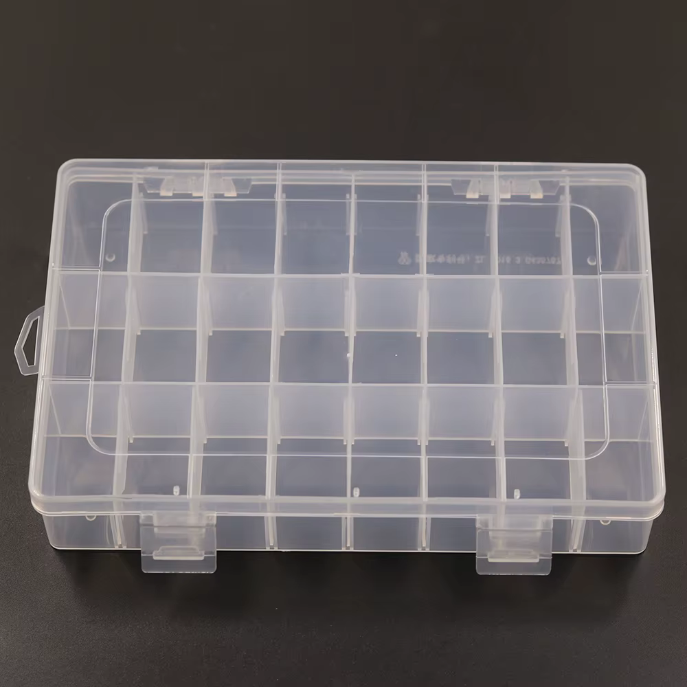 Boîte de rangement de fil à broder en plastique Transparent à 24 grilles, organisateur de rangement 
