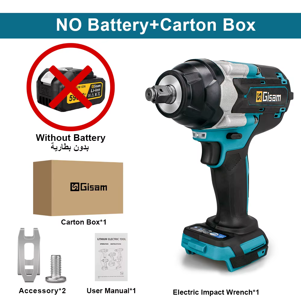 Makita – clé à chocs électrique sans balais, couple 1800N.M, batterie Lithium-Ion de 1/2 pouces, clé
