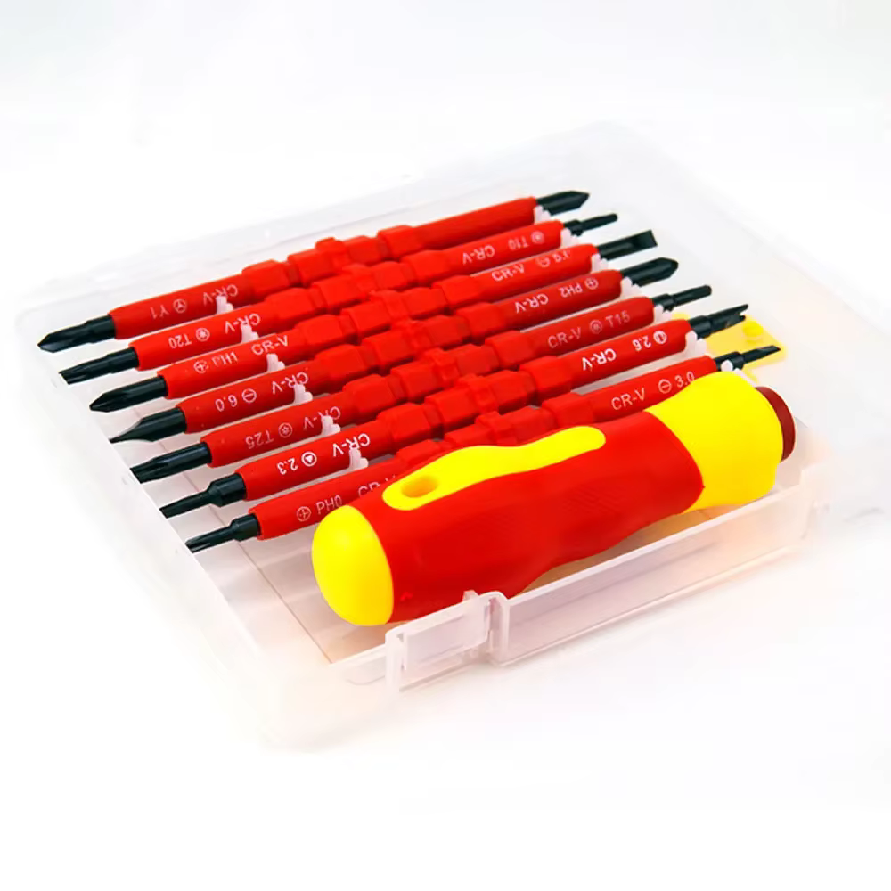 Kit d'outils de réparation pour électricien, 8/14 pièces, jeu de tournevis isolés modifiables 1000V,