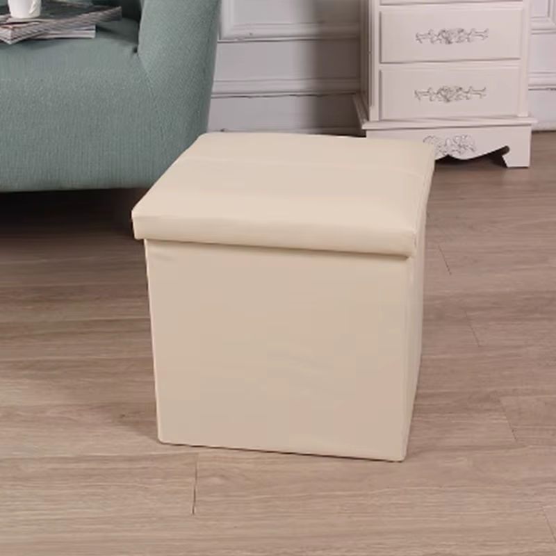 Organisateur de rangement en cuir tabouret créatif repose-pieds tabouret Crosshatch pliant en cuir c