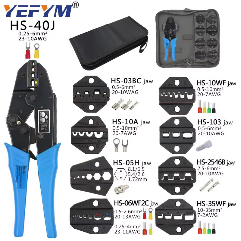 Pince à sertir outils de serrage capuchon/Kit de bornes de câble coaxial 230mm HS-40J multifonctionn
