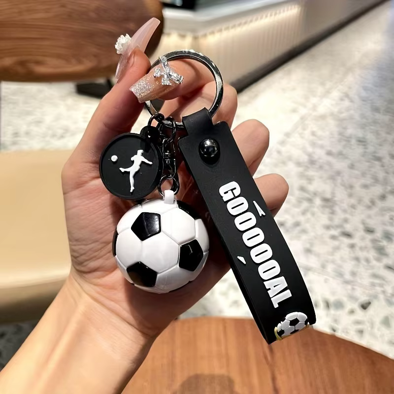 Porte-clés de basketball sur le thème du sport - Pendentif flottant, design à anneau ouvert, adapté