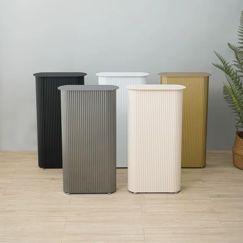 Pieds de Table ondulés esthétiques en métal crème, Base de bureau elliptique pour Support d'îlot de 