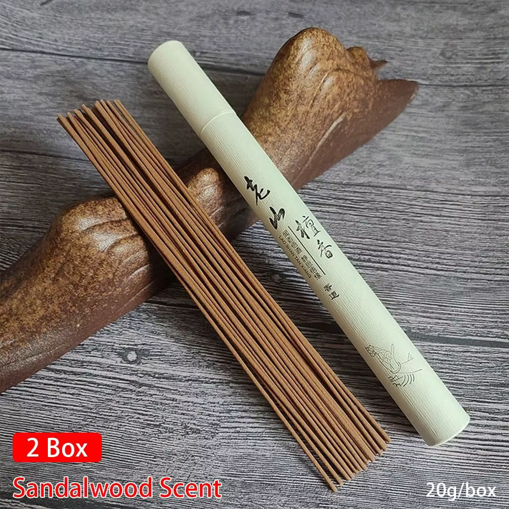 Bâton d'encens parfumé en bois de santal, 1/2 boîte, tranquiliser l'esprit, maison, bureau, chambre 