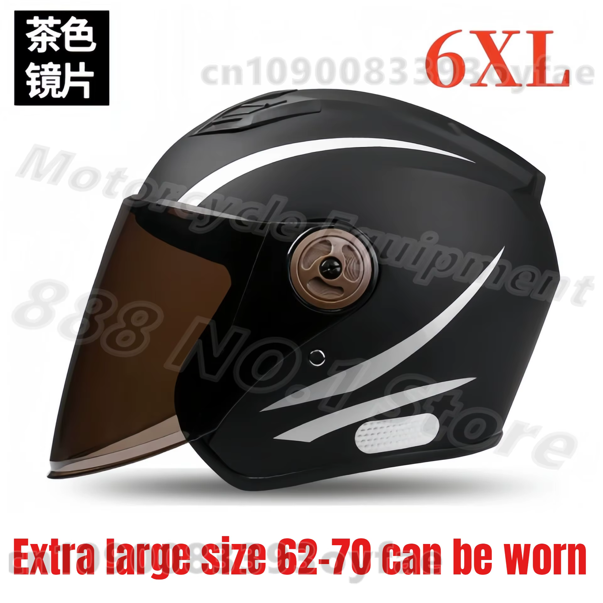 Casque de moto 6XL pour grande circonférence de tête (70 cm), casque de scooter chaud pour l'automne