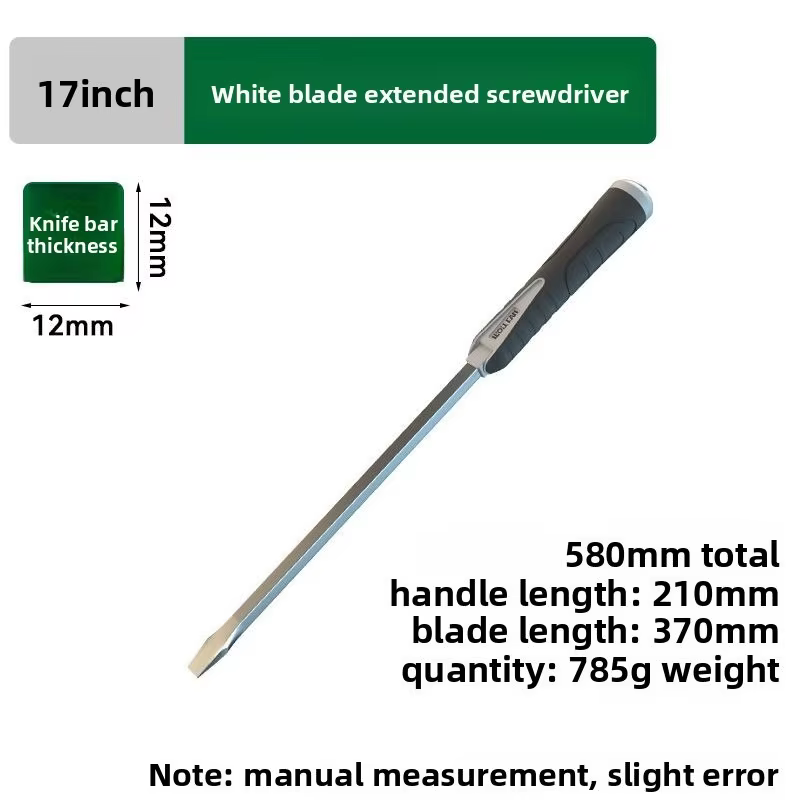 Tournevis électrique multifonctionnel à pied de biche à tête plate de 17 pouces, outils manuels dura