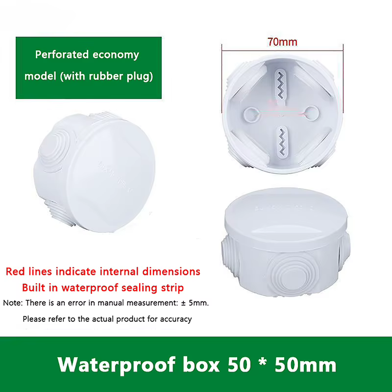 Boîtier de raccordement blanc étanche IP65 pour câbles, boîte de jonction DIY pour l'intérieur, boît
