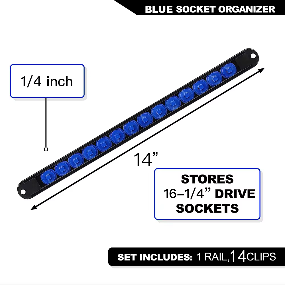 1 pièce 360 °   Organisateur de douilles pivotantes 1/4 3/8 1/2, qualité supérieure, Clip de support