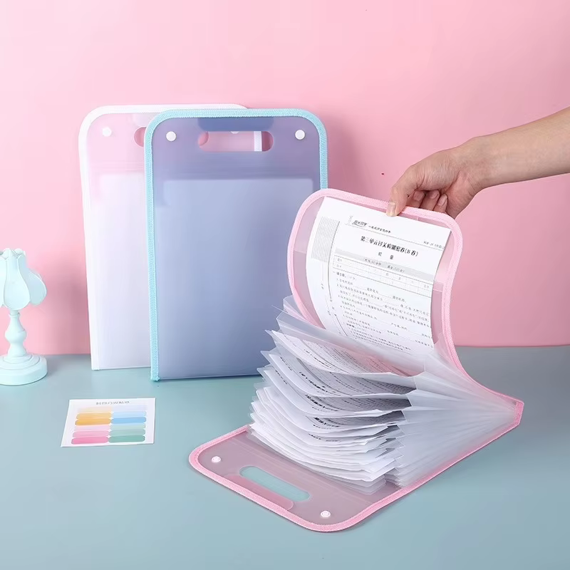 Papeterie carrée verticale, dossier de fichiers en papier portatif multicouche, rangement de tri de 