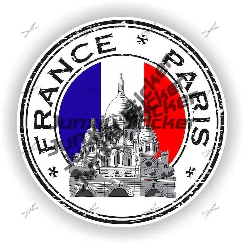 France Paris Mont Martre Cannes Nice Round Feel Seal, Autocollant étanche, Map Feel, Région français