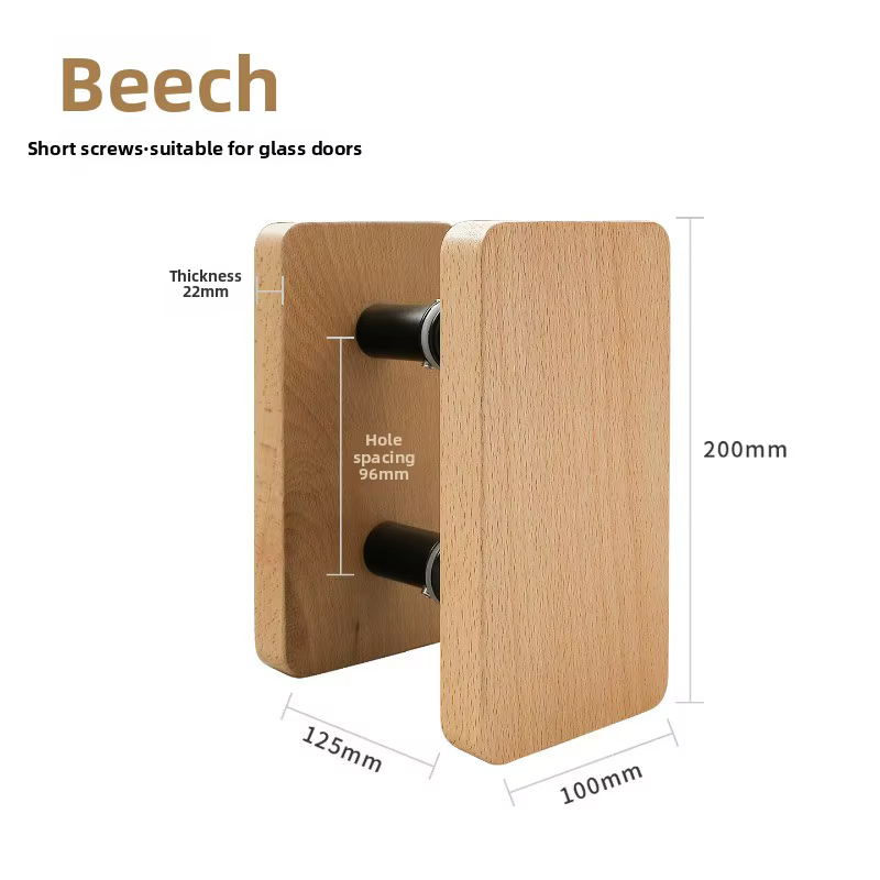 Poignées de porte en verre/bois minimalistes modernes, bureaux de magasin, salles de réunion, portes