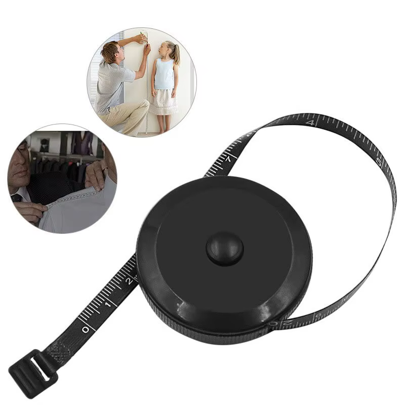 2 Pcs BlackTape Mesure Pouces Mini Portable De Mesure Vêtements Tailleur Ruban À Mesurer Tour De Tai
