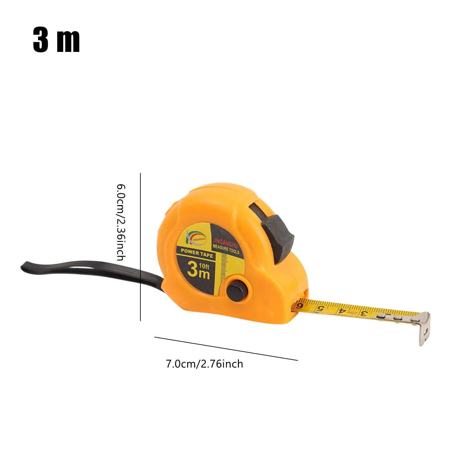 Mètre Ruban Métrique 3m 5m Auto-Bloquant, Outil de Mesure Robuste avec Lame en Acier ABS, Règle de M