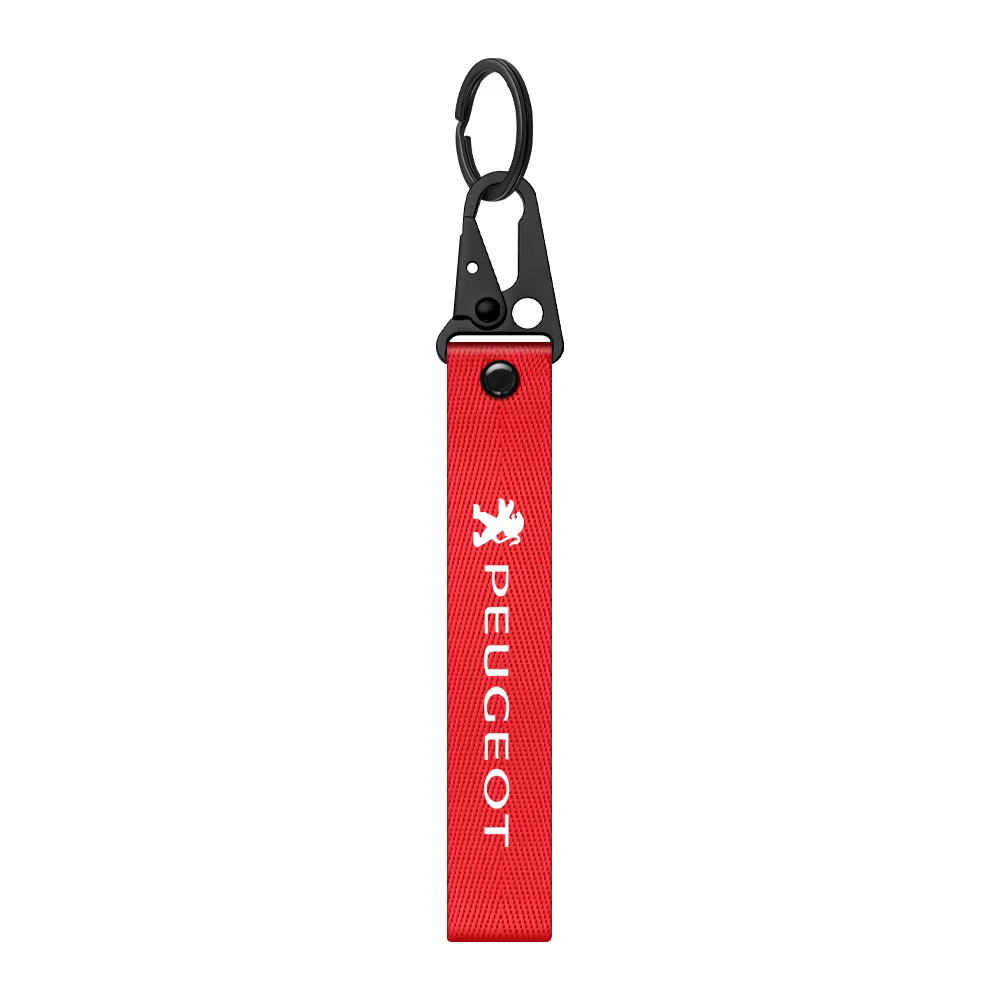 Porte-clés de voiture avec lanière en ruban de Nylon métallique, 1 pièce, pour Peugeot 206 207 208 3