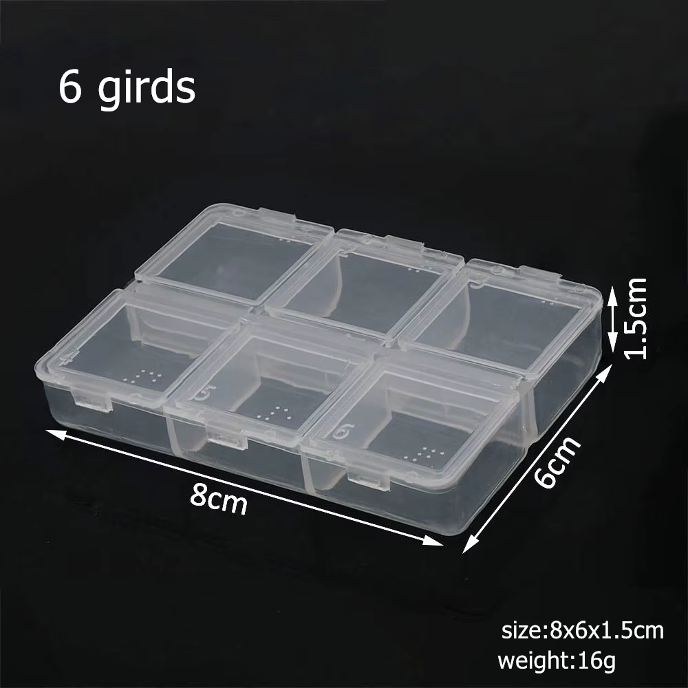 Boîte de rangement en plastique à 6 à 32 compartiments, organisateur de bijoux, conteneur avec sépar
