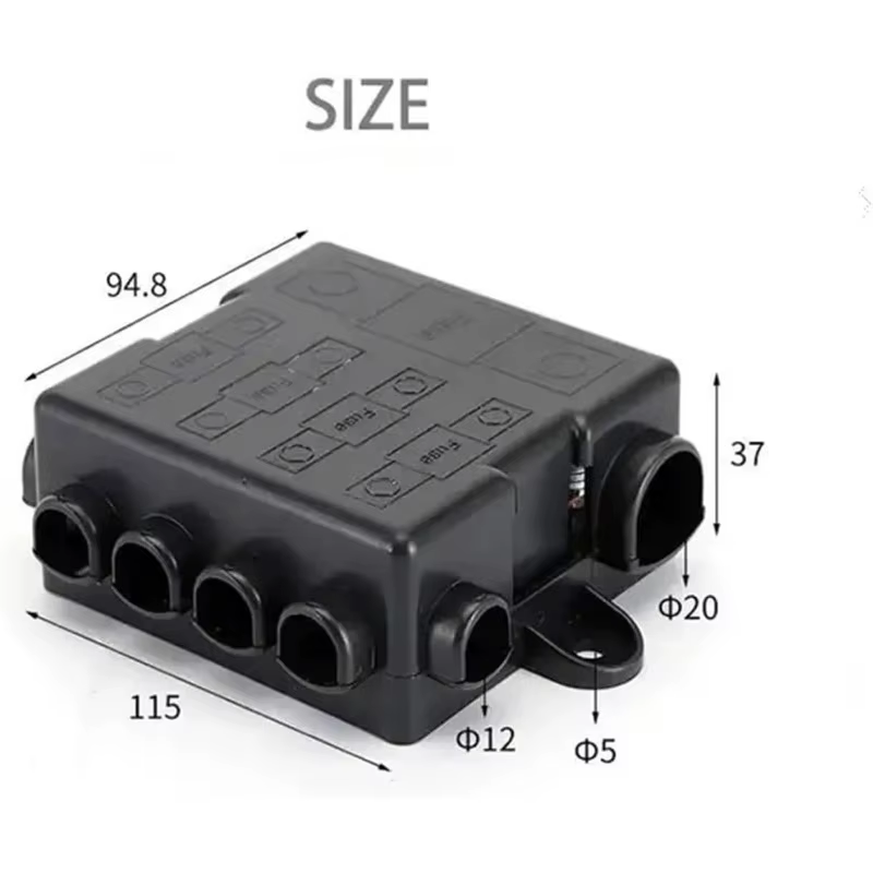 Boîte à fusibles 5 voies avec barre omnibus, robuste, pour distribution de puissance, support de fus