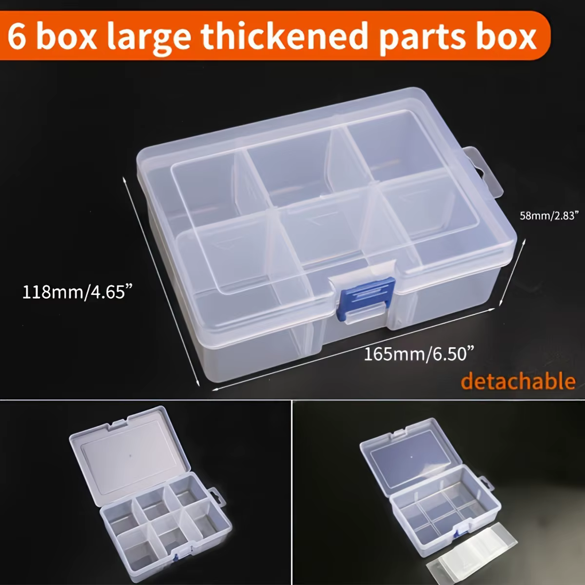 Boîte de rangement en plastique Transparent réglable à 10 grilles, boîte à outils pour bijoux à peti