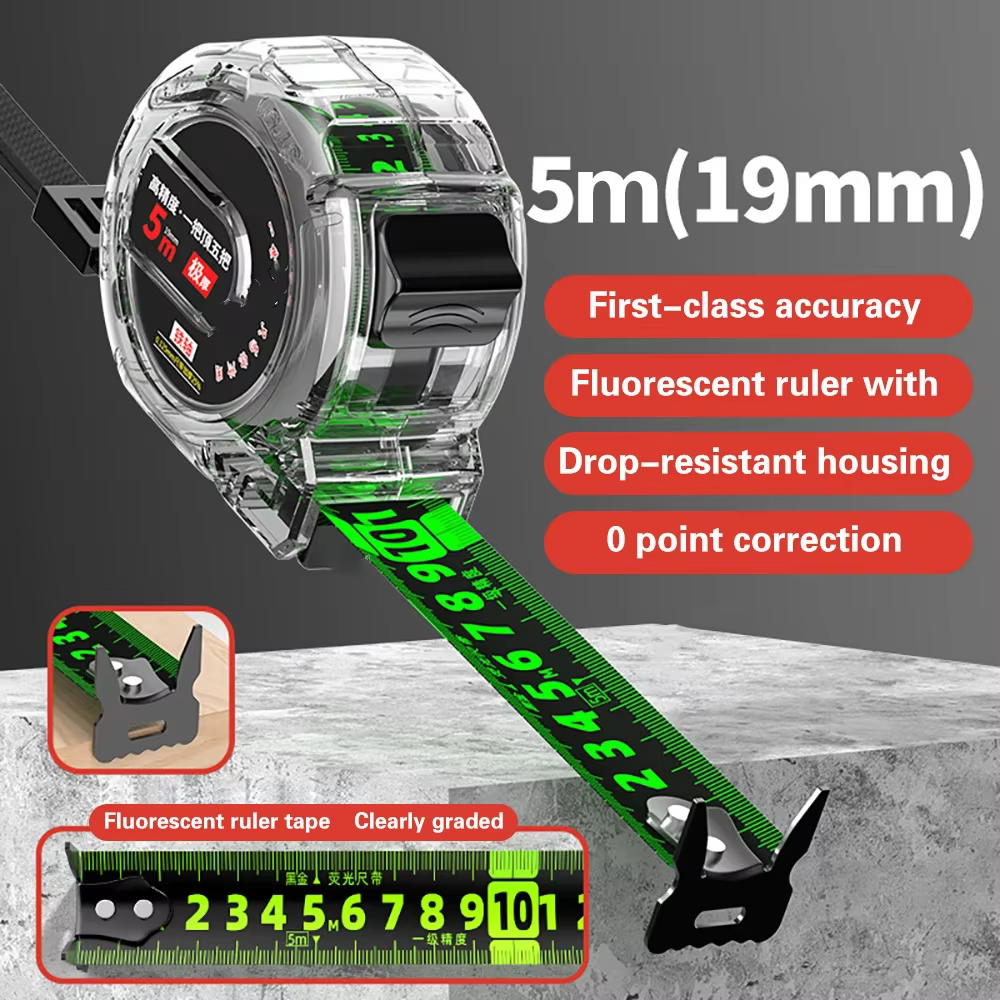 Ruban à mesurer portable, règle de mesure de précision et durable, fierté et transparent, 5 m