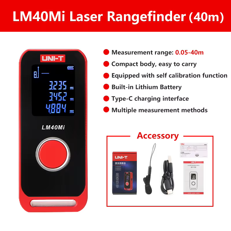 Télémètre Laser UNI-T 40m 60m, Mini télémètre numérique, ruban à mesurer Laser, outil de Constructio