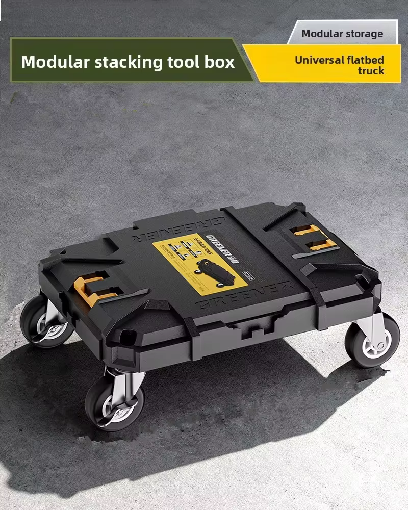 Ensemble de boîtes à outils empilables multifonctionnelles de grande capacité, grande boîte de range