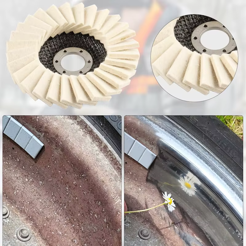 1PC 125mm 115mm feutre lamelles disque abrasifs 22mm tonnelle polissage roue de polissage pour meule