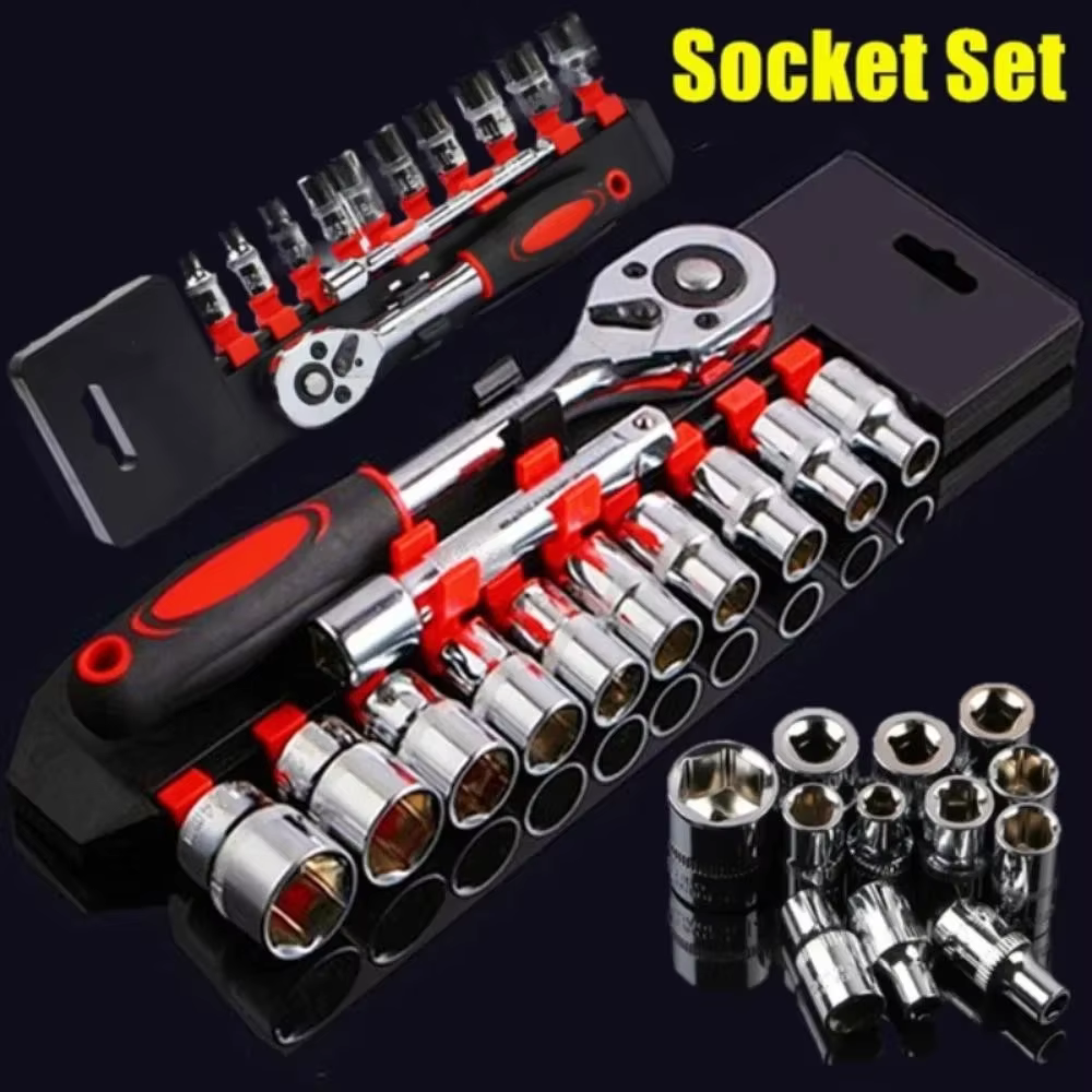 HOMEFISH Ensemble de clés à douille 12 pièces, kit d'outils de réparation universel pour moto, vélo,