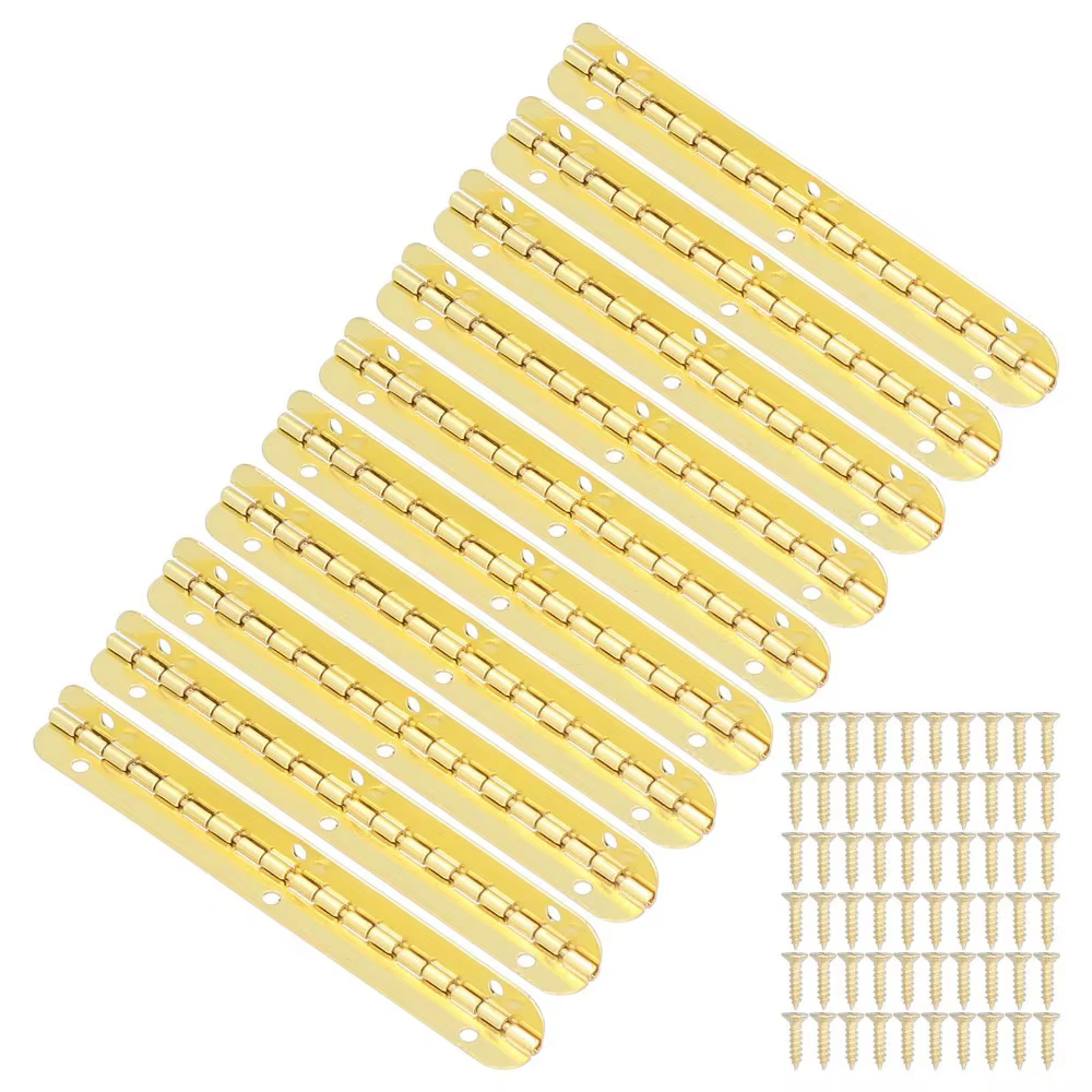 10 charnières de meubles de 100 mm, charnières à bande longue à 90 degrés pour boîtes en bois, charn