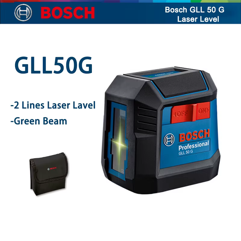 Bosch-Niveau laser professionnel GLL 50G, 2 lignes, faisceau vert, haute précision, horizontal et ve