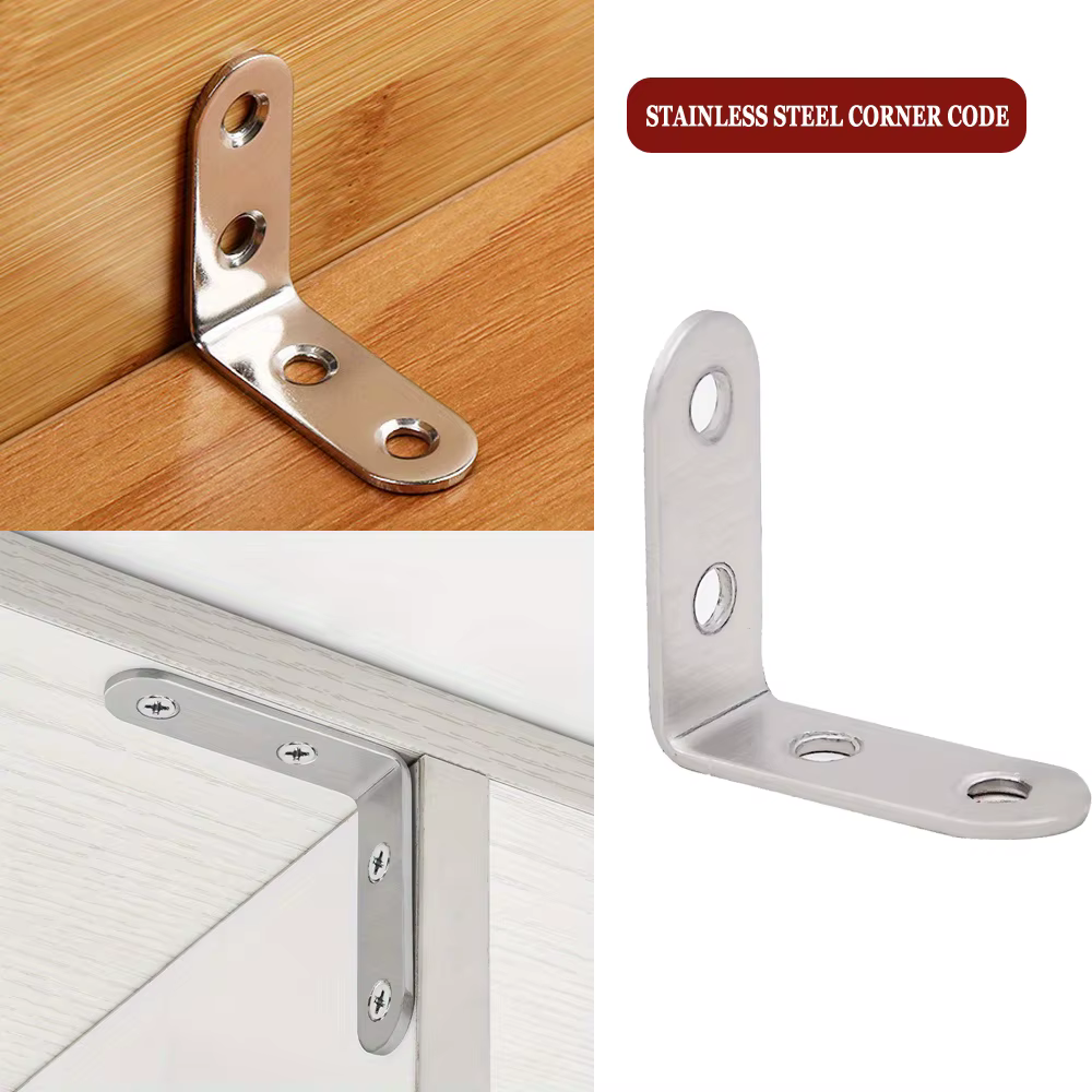 Fixation d'angle en acier inoxydable, 40x40mm, pratique, joint épais à angle droit, pour meubles de 