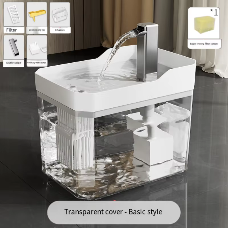 Fontaine à eau pour chat de 1,5 L, filtre automatique, distributeur d'eau USB pour animaux de compag