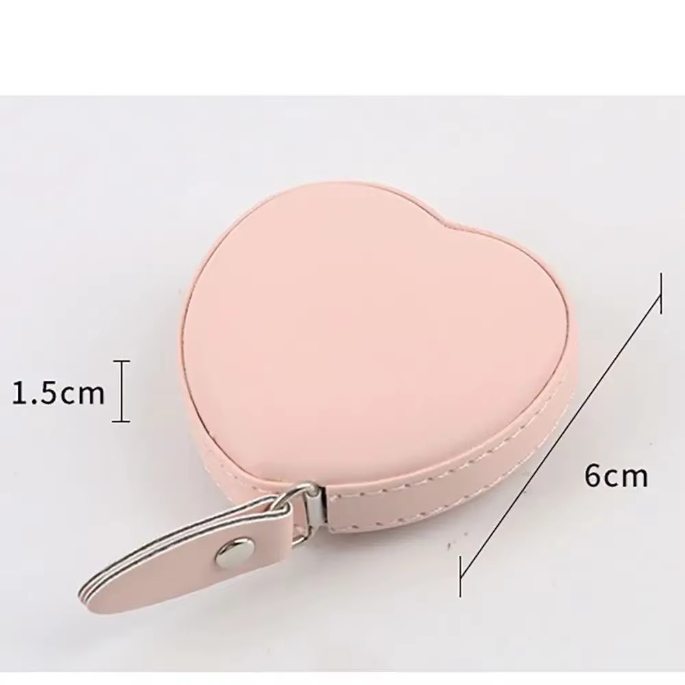 Ruban à mesurer portable en forme de cœur mignon, mini règle, outil de mesure du corps, amour, flexi