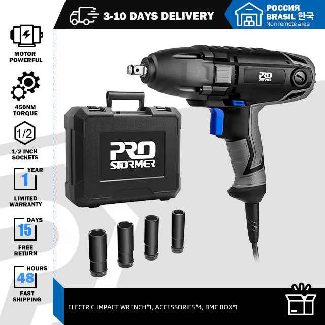 450N.m clé à choc 1/2 inch 1100W cle a choc electrique outil de réparation automatique de pneu cle a