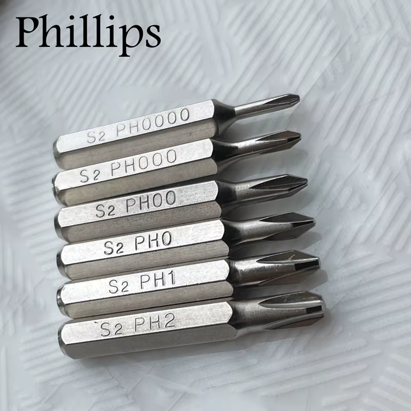 PH0000 PH000 PH00 PH0 PH1PH2 H4 × 28mm jeu d'embouts de tournevis Phillips 4mm 3/25 pouces outils à 