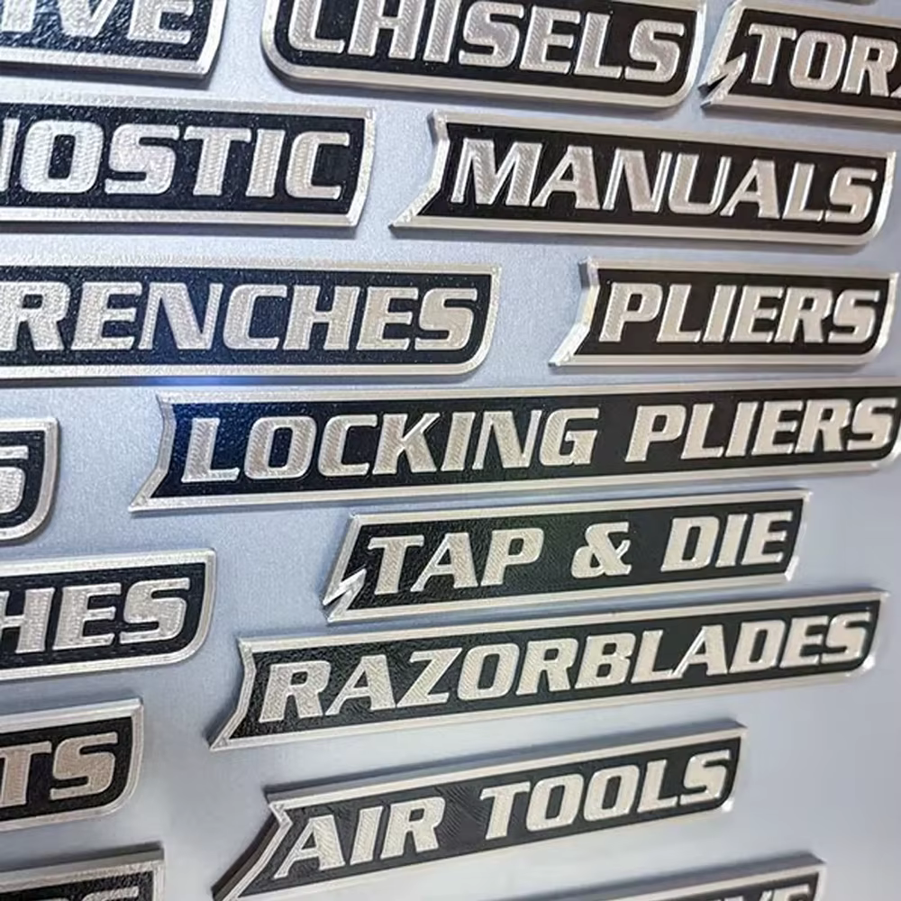 Paquet de 12 étiquettes magnétiques pour boîte à outils, étiquettes pour boîte à outils imprimées en