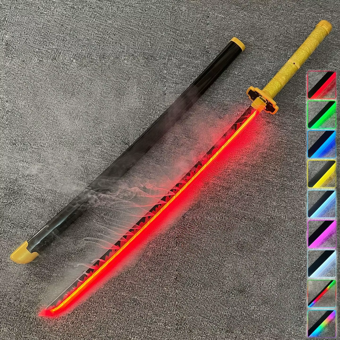 40 pouces fumée lueur démon Slayer Katana Muichirou lumière vapeur épée Anime Cosplay réel japonais 