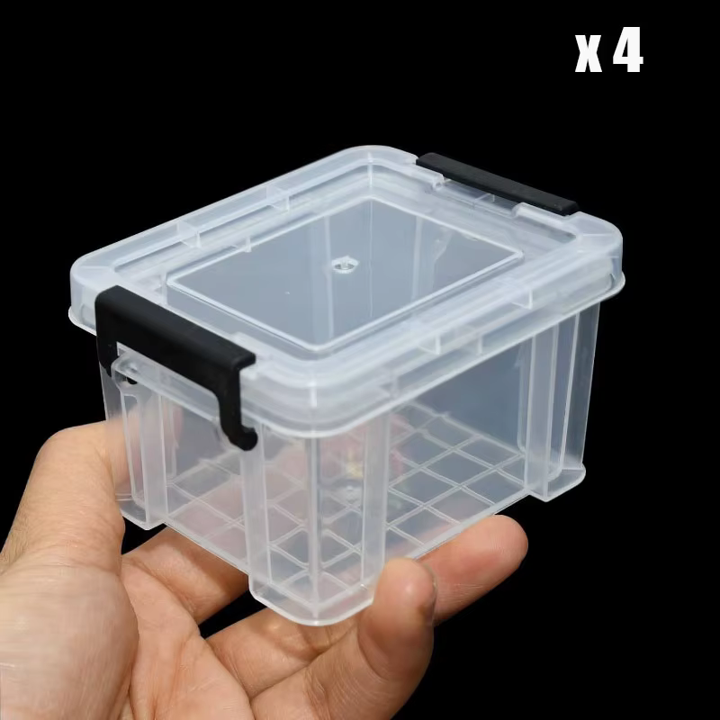 Boîtes de rangement en plastique empilables 4/6/8/12 pièces, couvercles, petits plateaux carrés fait
