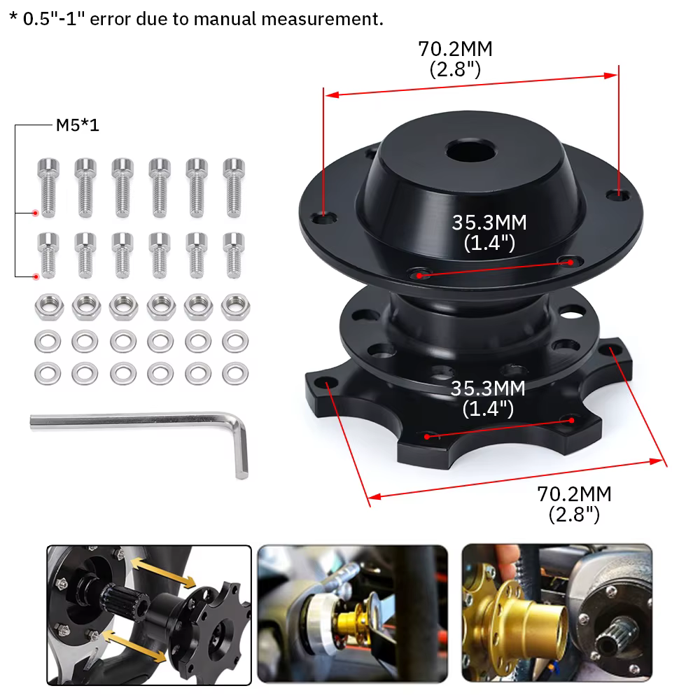 Nouveau volant à dégagement rapide adaptateur de moyeu Kit de moyeu de volant: or noir rouge bleu ar