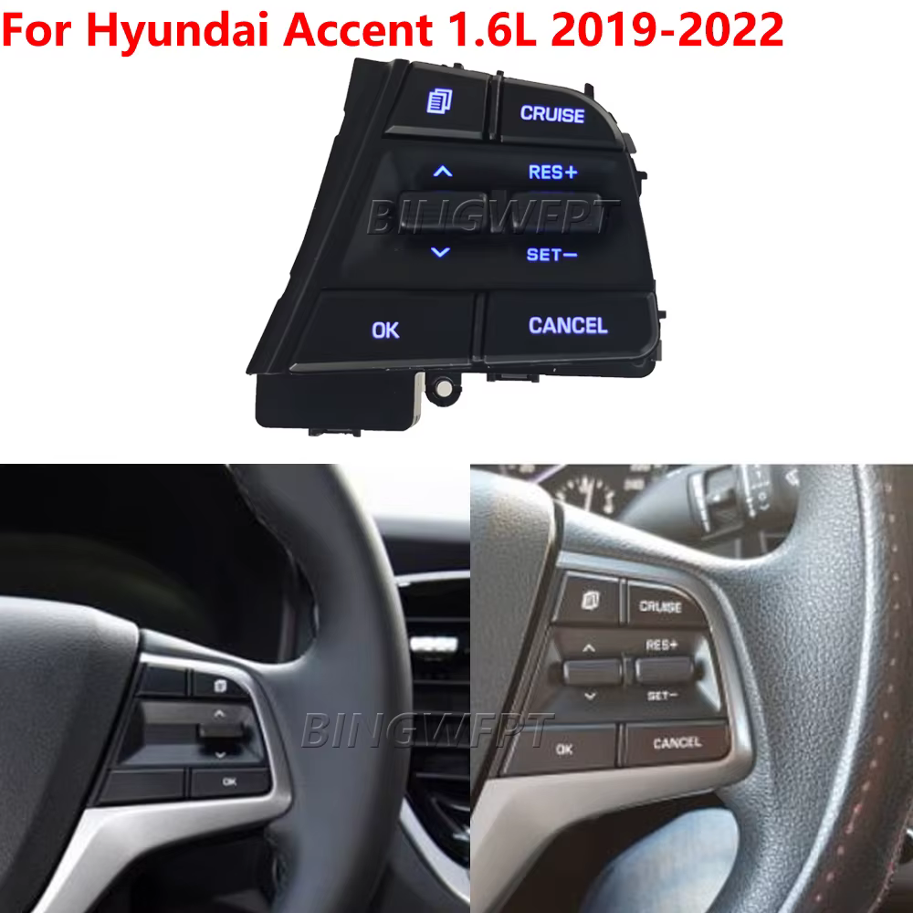 Bouton droit avec rétroéclairage pour Hyundai Accent 1.6L 2019 2020 2021 2022, interrupteur de régul