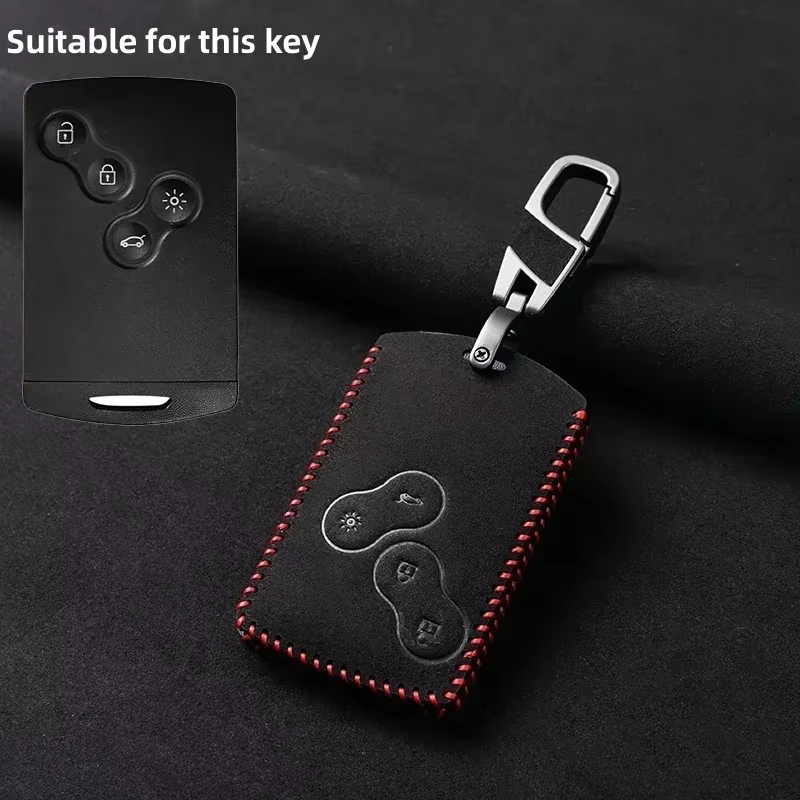 Housse de clé de voiture en cuir, étui pour Renault Kadjar Captur Clio Megane 2 3 4 RS Koleos Logan 