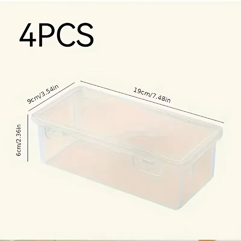 Lot de 4 boîtes de rangement transparentes en PP de grande taille avec couvercles, anti-poussière, a