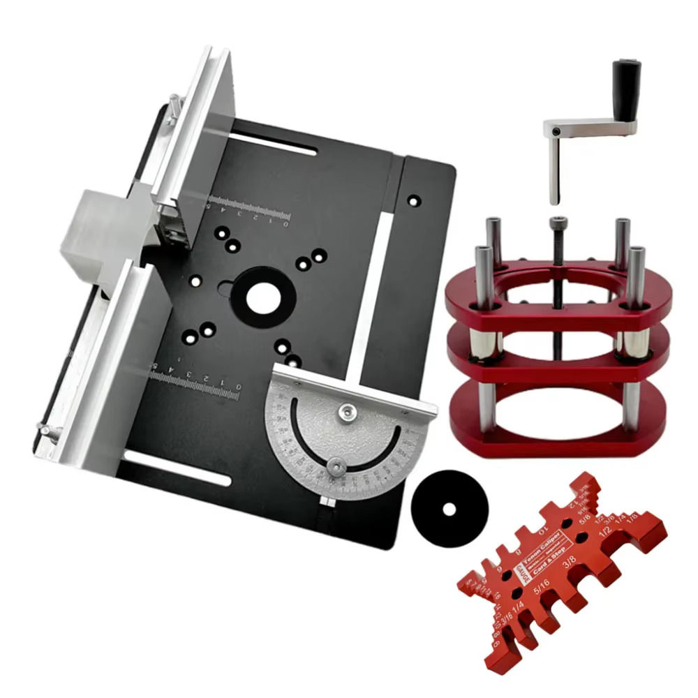 Système de levage de routeur pour le travail du bois et plaque supérieure en aluminium pour moteurs 